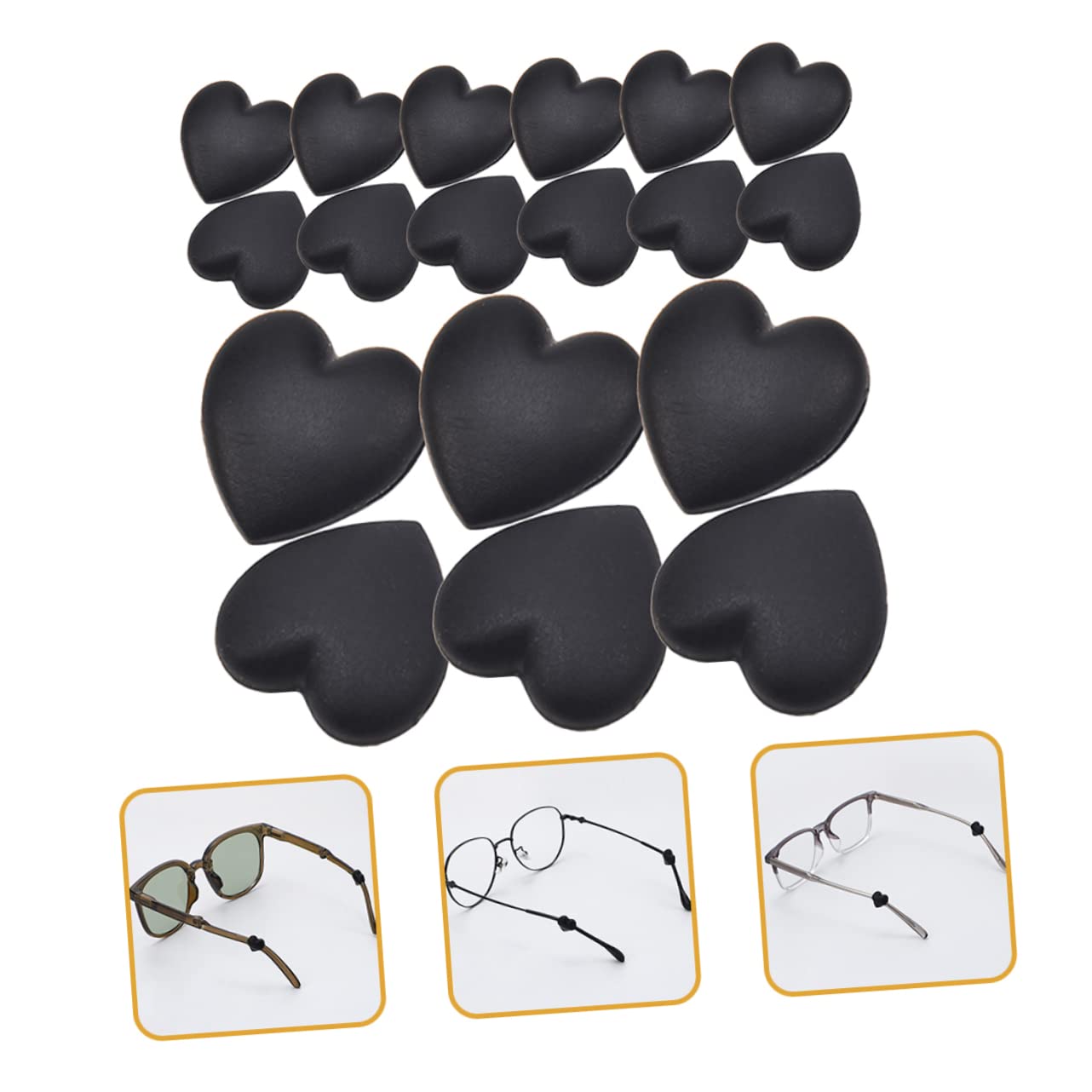 Healeved 5 Sets Eyeglass Ear Hooks & Nose Pads - Replaceable Eyewear Accessories for Sunglasses & Glasses (20 Pairs x 5) - Non-Slip Comfort for Sports, Reading & Daily Wear