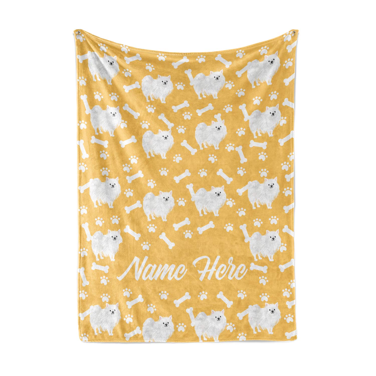 Personalized Custom Pet Pomeranian Fleece & Sherpa Throw Blanket - Soft Cozy Blankets for Men, Women, Kids & Babies | Perfect Gift for Dog Lovers, Moms & Dads | Ideal for Bedtime, Couch, Sofa & Travel Use