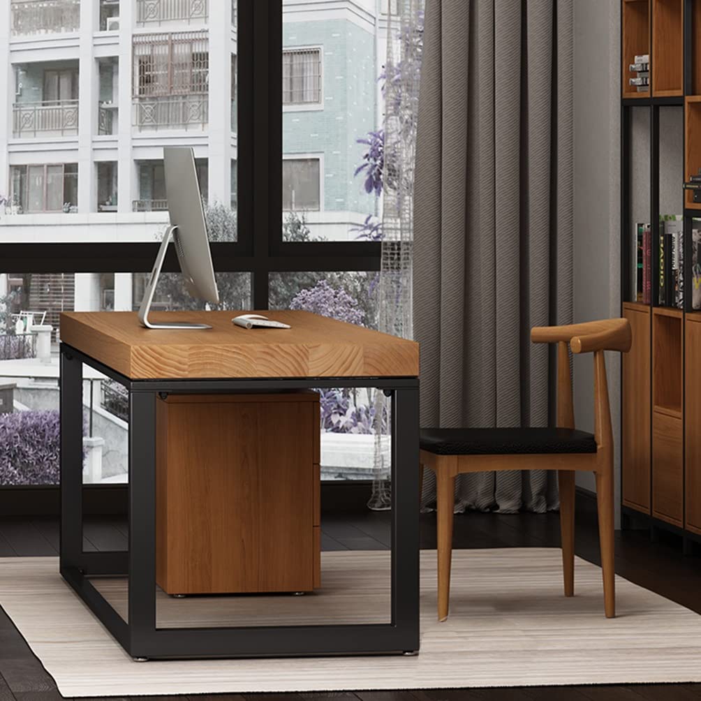 Premium Solid Wood Home Office Computer Desk - Modern Gaming & Study Desk with Storage Drawers & Sturdy Metal Legs, Adjustable Width 120-280cm (280x100x75cm/110x39x30in) - Perfect for Remote Work, Online Classes & PC Gaming Setup
