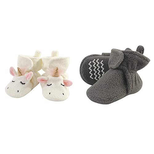 Cozy Fleece Booties for Baby Girls 18-24 Months - Unicorn Design for Home & Play
