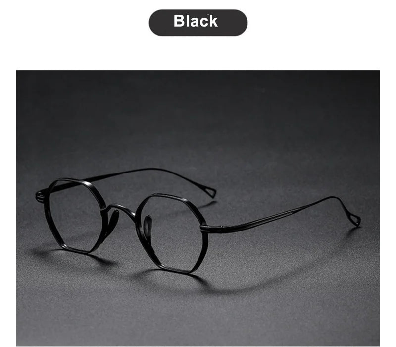 Aimee Unisex Full Rim Small Hexagon Titanium Eyeglasses 112152 - Lightweight & Durable Frame for Men & Women - Perfect for Reading, Work & Fashion Accessories