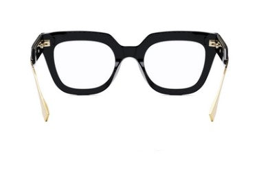 Fendi Fendigraphy FE50065I 001 Shiny Black Square Women's Eyeglasses - Stylish Designer Glasses for Women, Fashionable Square Frame for Everyday Wear & Office Use