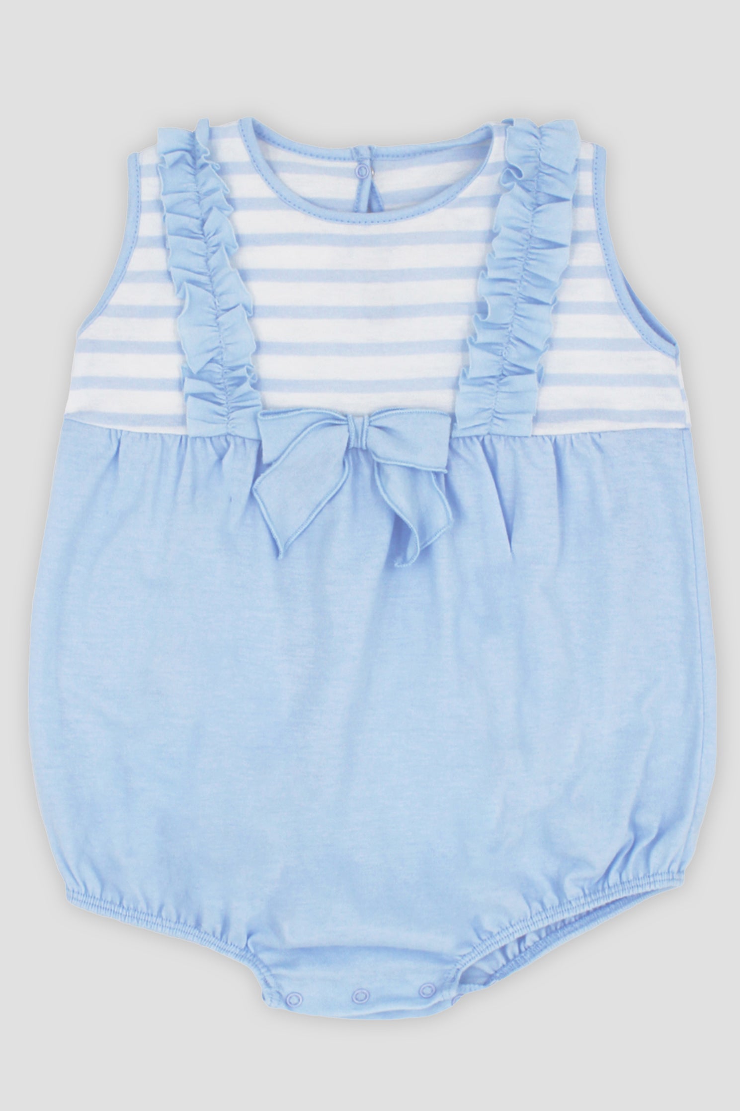 Janie Baby Blue Striped Romper - Soft Cotton Infant Jumpsuit for Boys & Girls | Perfect for Playdates, Photo Shoots & Everyday Wear