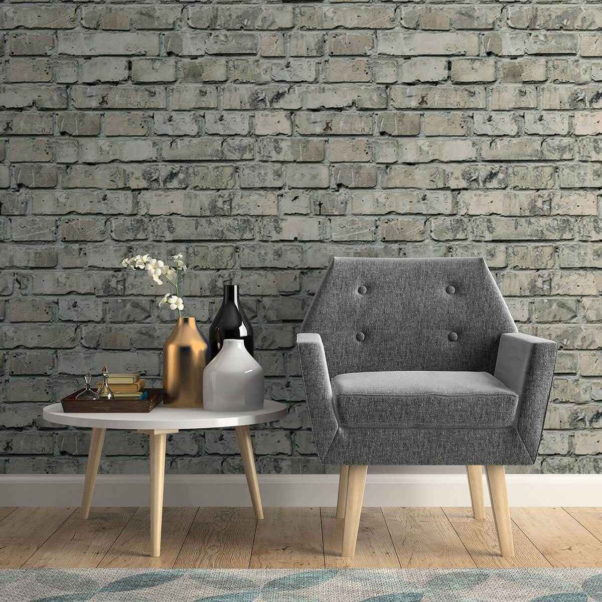 Turquoise Brick Texture Peel and Stick Removable Wallpaper - Self-Adhesive Decorative Vinyl for Bedroom, Living Room & Office Walls - Easy to Apply & Remove