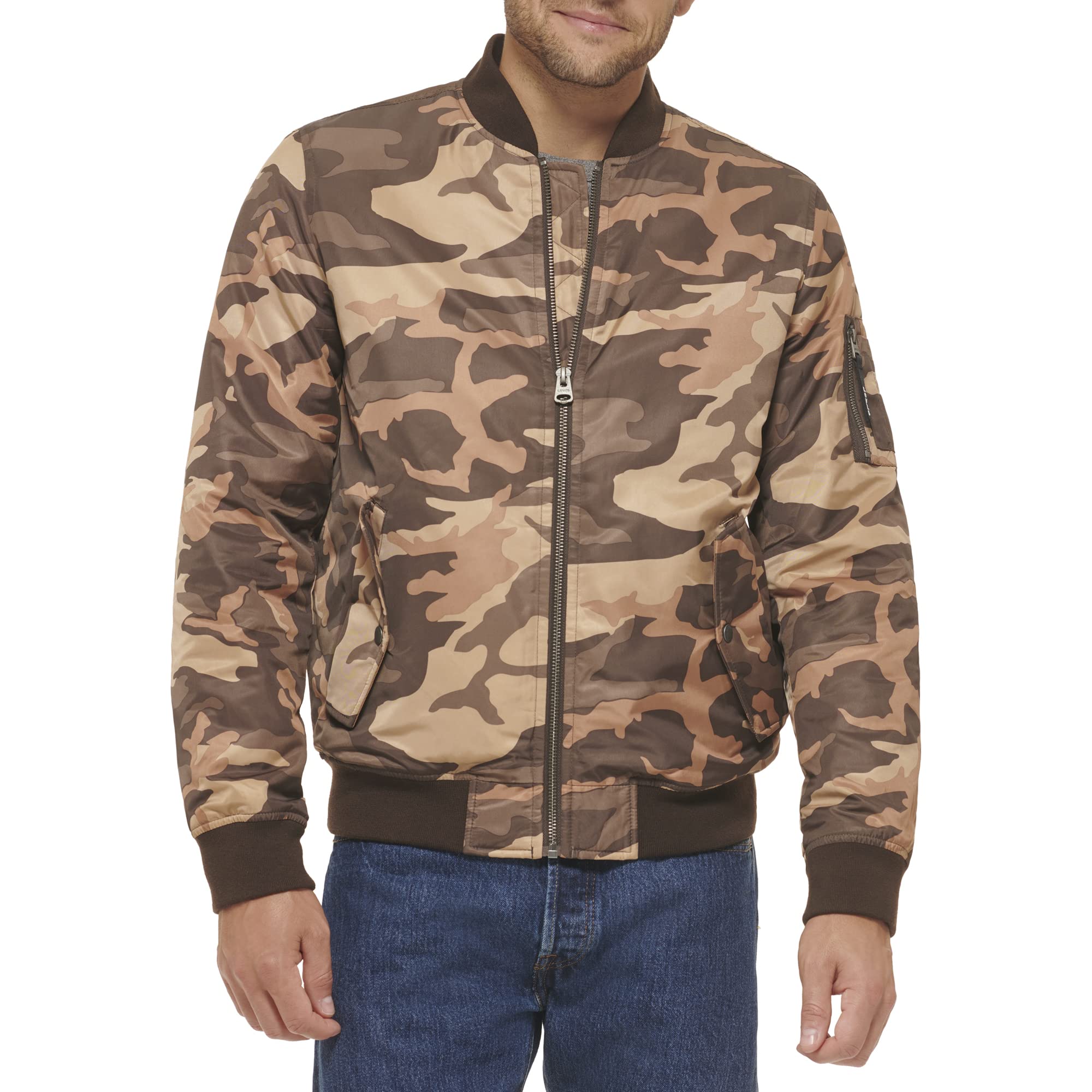 Levi's Men's MA-1 Flight Lightweight Zip-Up Bomber Jacket | Classic Aviator Style | Perfect for Casual Wear, Travel & Outdoor Adventures