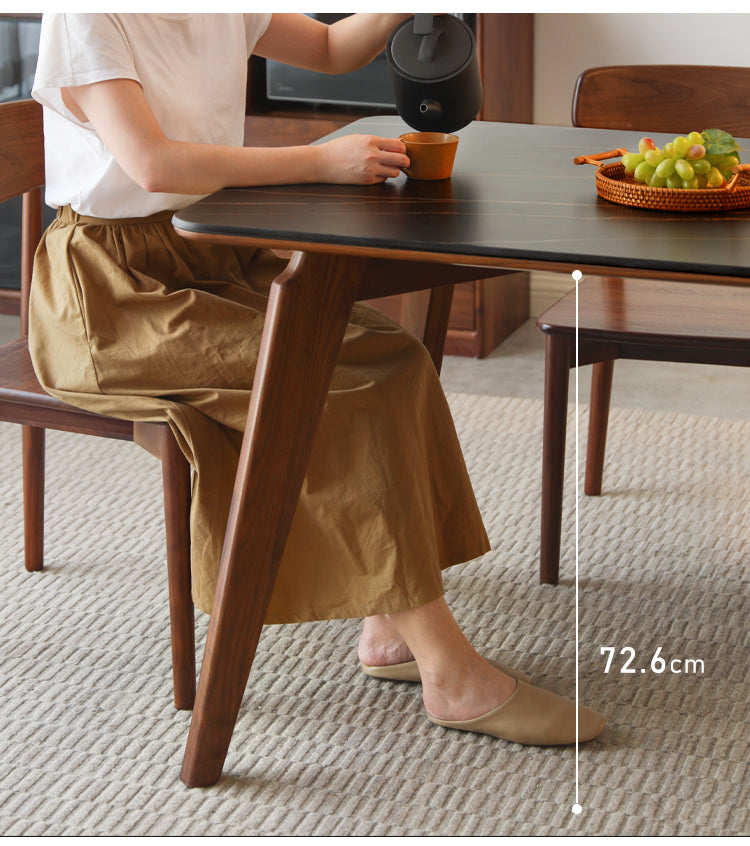 Premium Black Walnut Solid Wood Dining Table - Handcrafted North American Hardwood, Rustic Farmhouse Style for Dining Room & Kitchen Decor