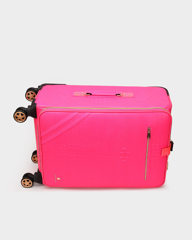 Apollo 2-Piece Suitcase Set in Vibrant Neon Pink - Perfect for Travel, Vacations & Business Trips
