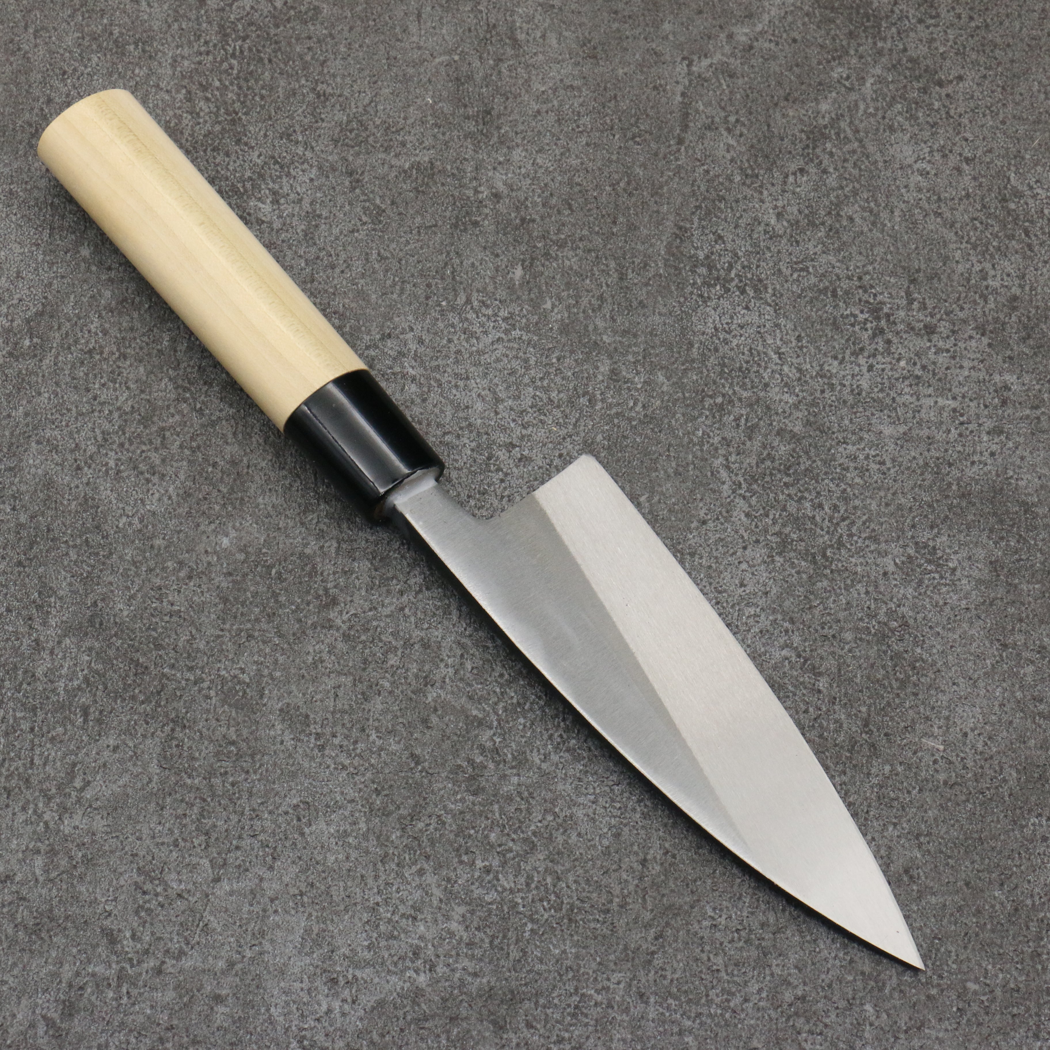 Nakaniida White Steel No.2 Black Deba Knife 135mm with Magnolia Handle - Professional Japanese Kitchen Knife for Sushi, Fish Filleting & Meat Cutting