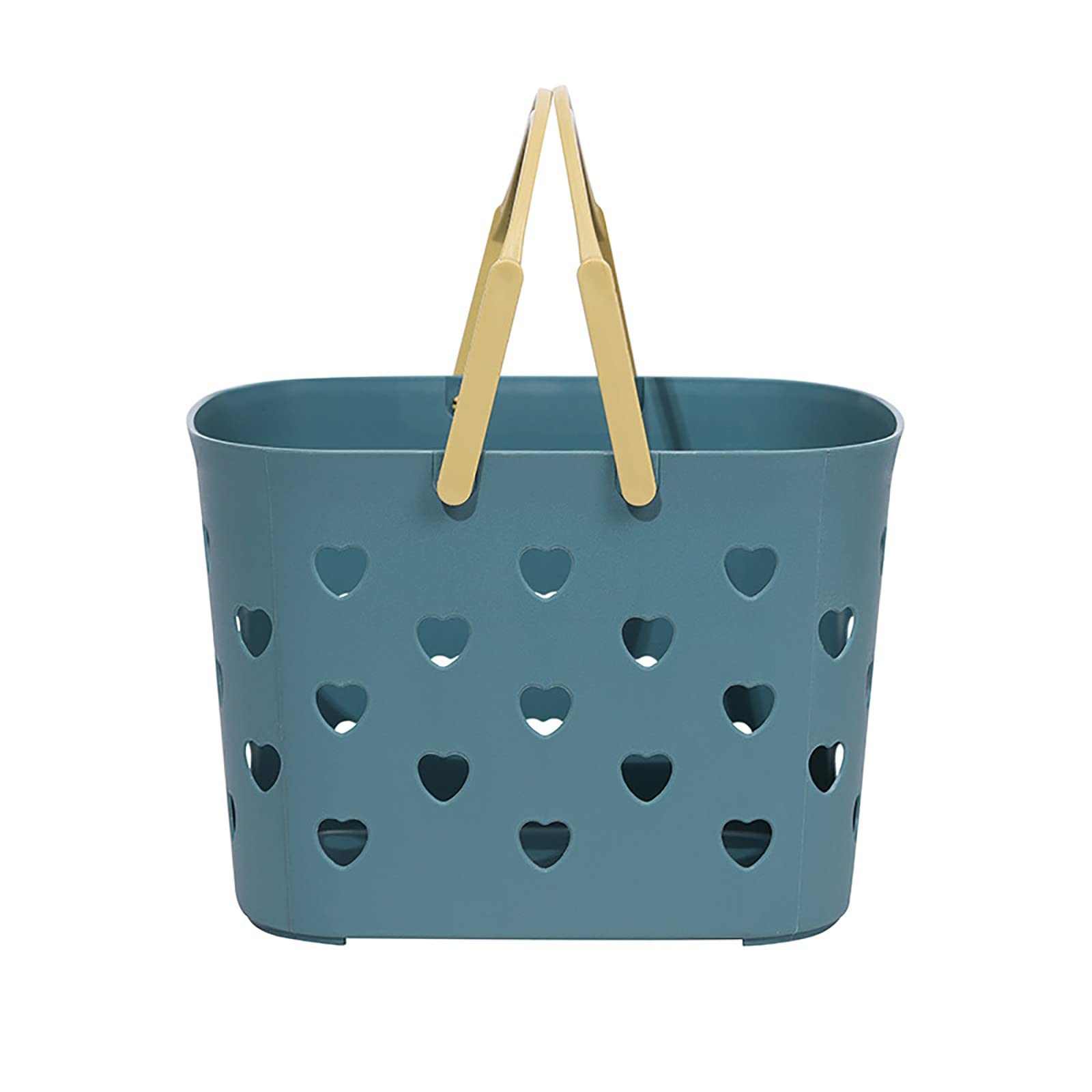 Portable Shower Caddy Tote - Waterproof Plastic Storage Basket with Handle for Bathroom, Kitchen, Pantry & College Dorm - Blue Organizer Bin for Shampoo, Soap & Kitchen Appliances - Easy to Clean & Carry (One Size)