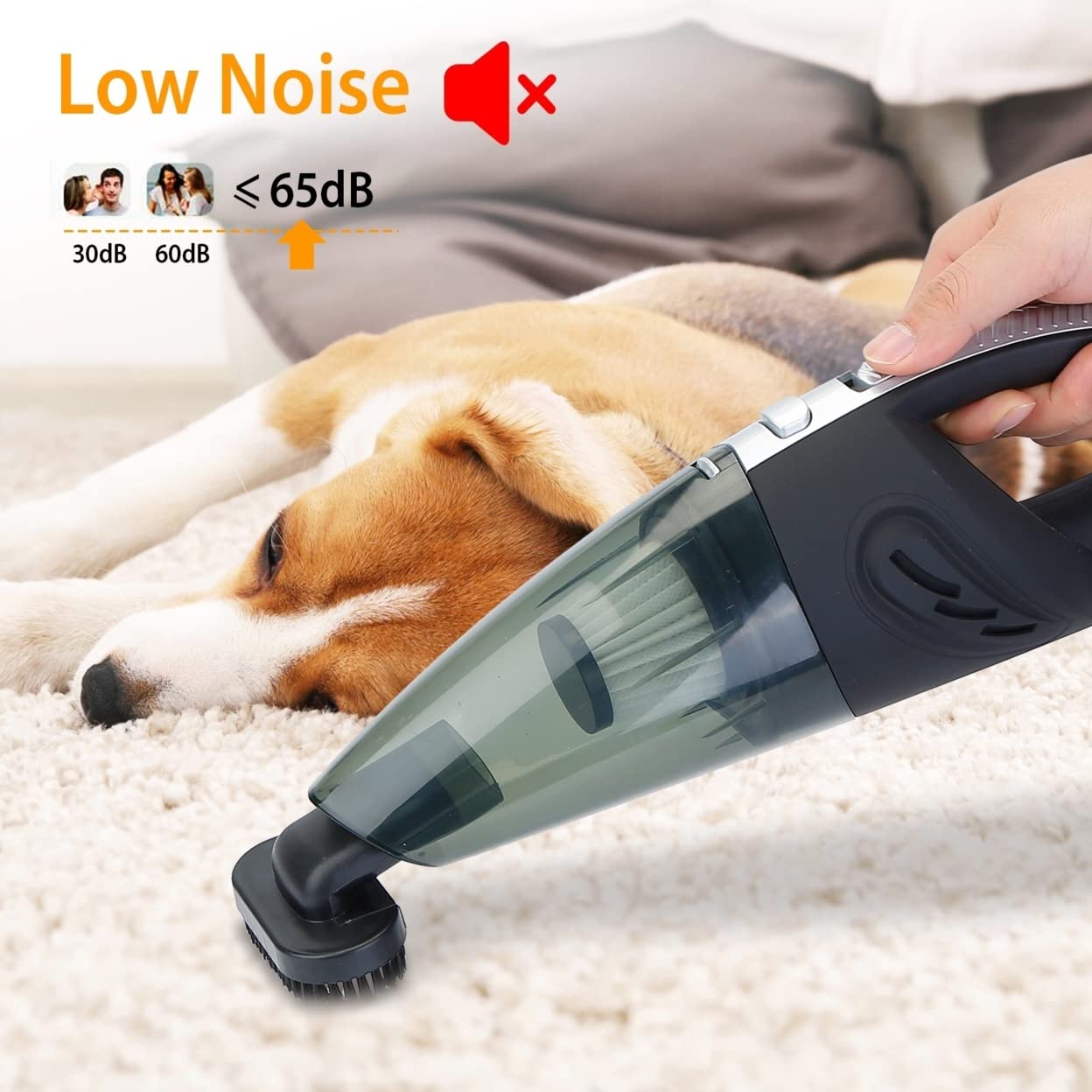 Portable Cordless Car Vacuum Cleaner - Handheld Mini Vacuum for Car Detailing, Home & Office Use - Quick Cleanup for Pet Hair, Crumbs & Dust