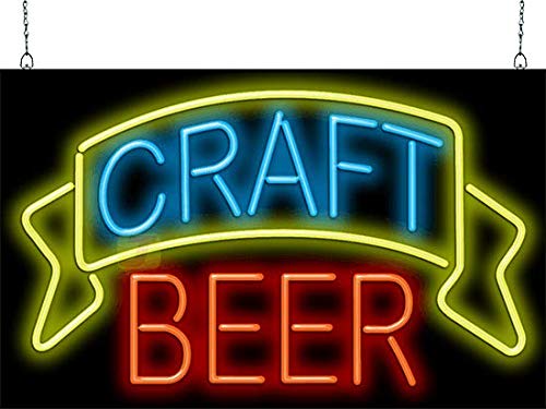 Craft Beer Neon Sign - Vintage Bar Decor, Custom LED Pub Sign for Home, Man Cave & Brewery - Perfect for Bars, Restaurants & Game Rooms