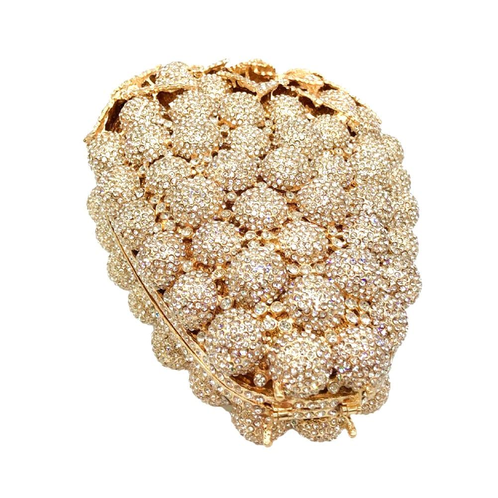 Elegant Hollow Carved Grape Rhinestone Evening Clutch - Luxury Crystal Handbag for Women | Perfect for Parties, Weddings & Formal Events