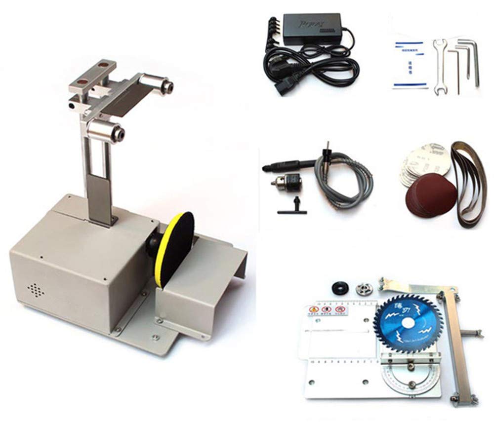4-in-1 Multifunctional Mini Table Saw for Woodworking - DIY Hobby Saw with Chuck, Soft Shaft & Sand Belt (2-Piece Set) - Perfect for Home DIY Projects, Wood Crafting & Small Workshop Repairs