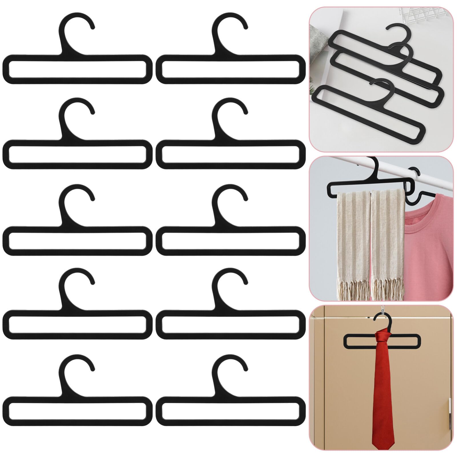 10-Pack Plastic Scarf Hangers - Space Saving Closet Organizer for Scarves, Ties, Belts, Towels & Leggings | Perfect for Bedroom, Closet & Laundry Room Organization