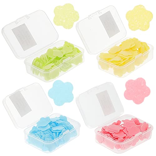 Healifty 20-Pack Mini Disposable Travel Soap Sheets - Portable Foaming Hand Soap for Camping, Hiking & Outdoor Activities - Scented Bath Confetti Flakes (Lavender Scent)