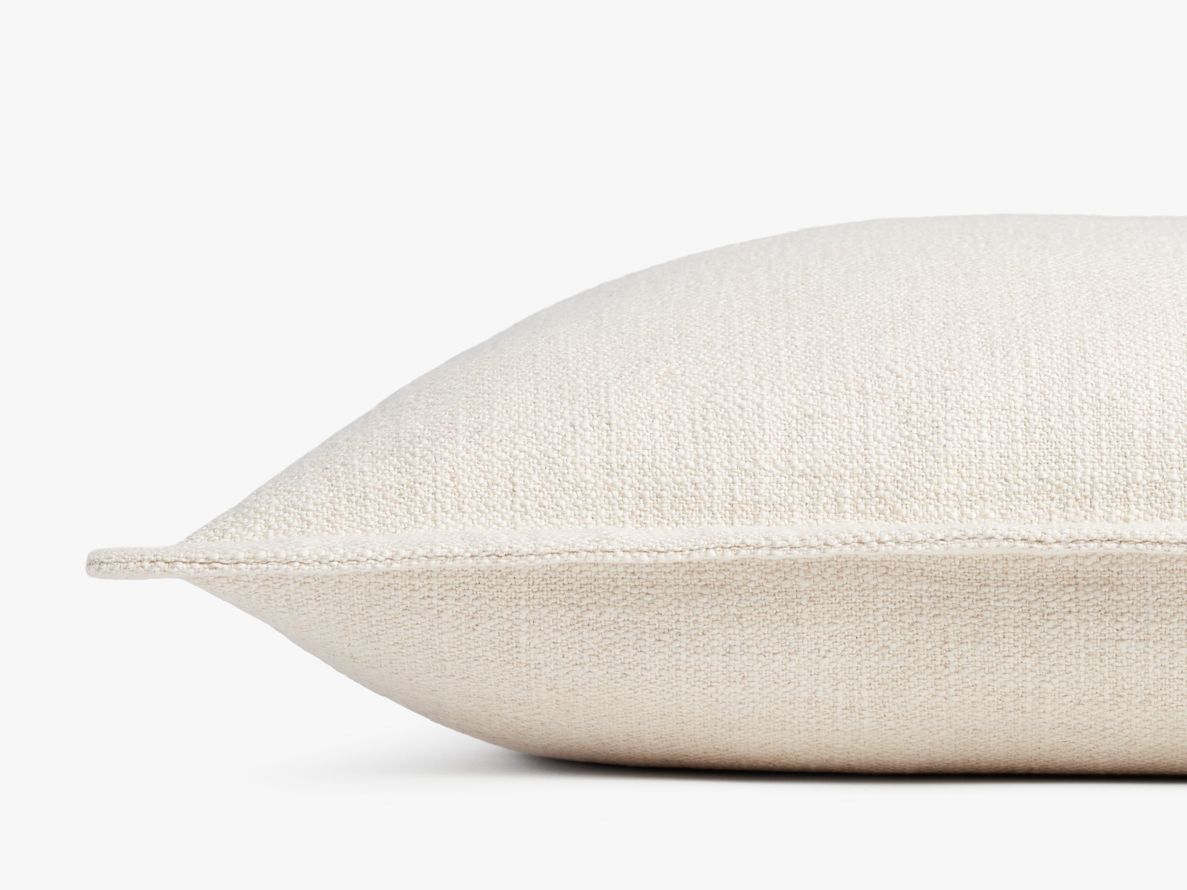 Classic Flange Pillow Cover - Soft Ecru Linen Fabric - Decorative Throw Pillow Case for Sofa, Bed, Couch & Home Decor