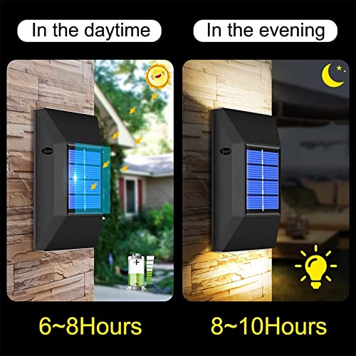 Solar Powered LED Outdoor Lights - Waterproof Wall Lamps for Garden, Patio & Street Lighting (4 Pack Warm White) - Perfect for Pathway, Driveway & Landscape Decoration