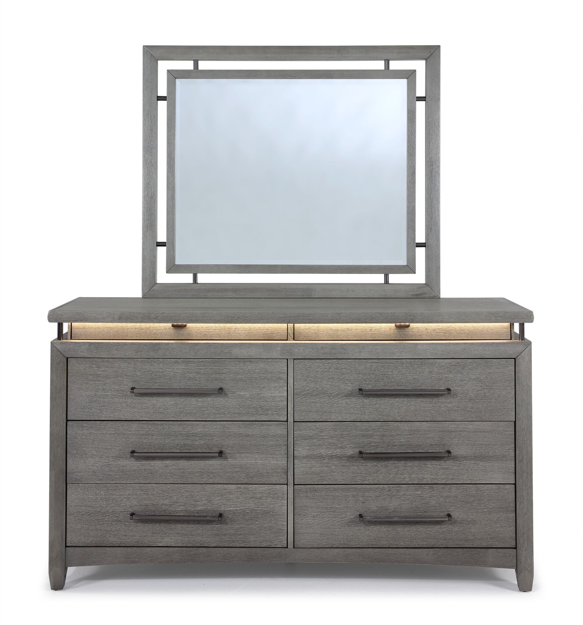 Chelsea 6-Drawer Dresser - Modern Gray Wooden Chest of Drawers for Bedroom & Nursery Storage Organization