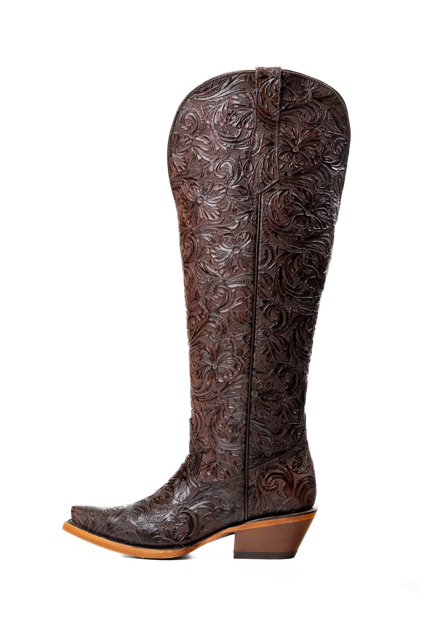Nancy Women's Tall Wide Calf Snip Toe Cowgirl Boots - Western Riding Boots for Country Dancing, Rodeo & Everyday Wear