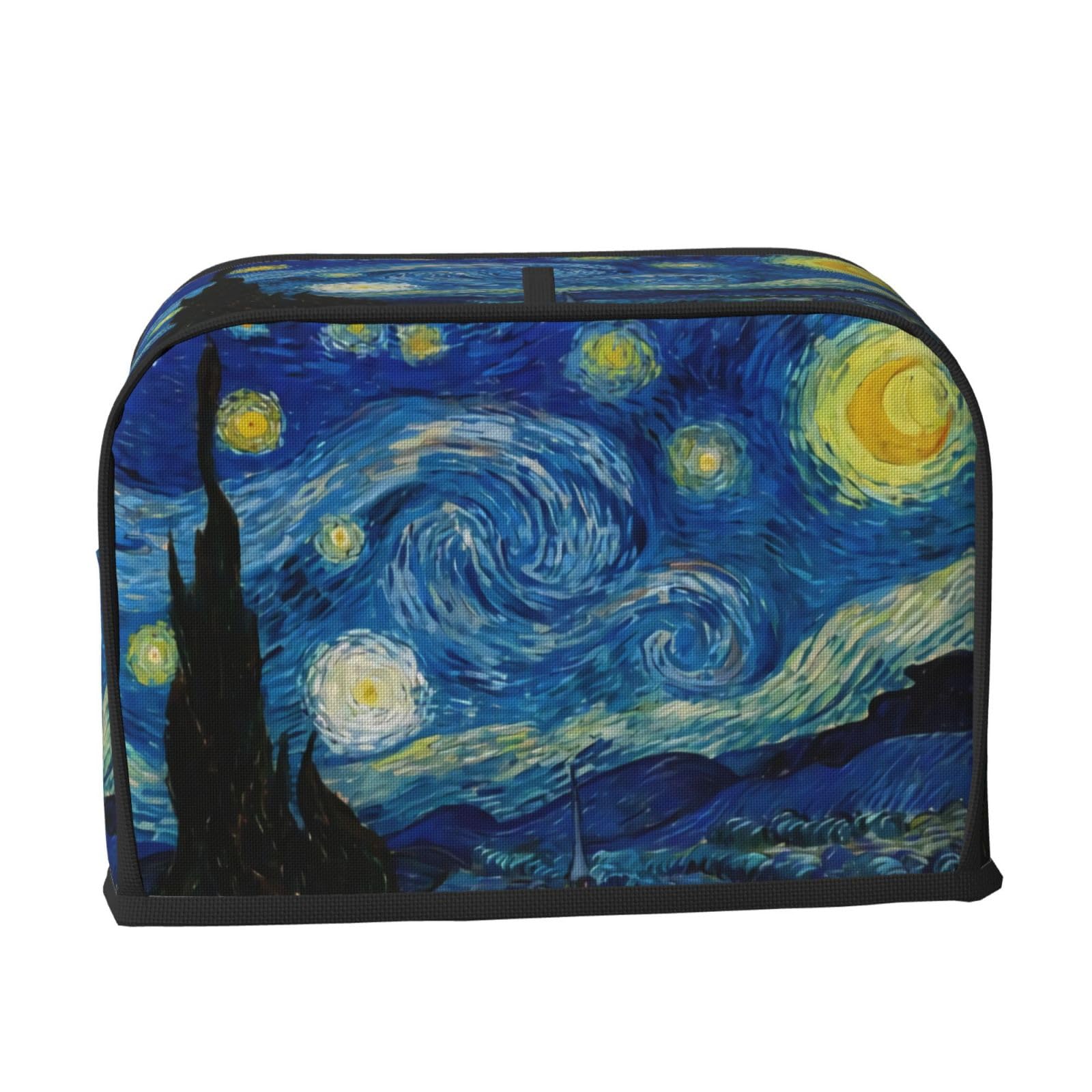 Starry Night Van Gogh Toaster Cover - Quilted Polyester 2-Slice Toaster Dust Cover with Pockets for Kitchen Appliances | Microwave & Fingerprint Protection | Perfect Gift for Women & Art Lovers | Ideal for Home Kitchen, Office Break Room & Coffee Shop Decor
