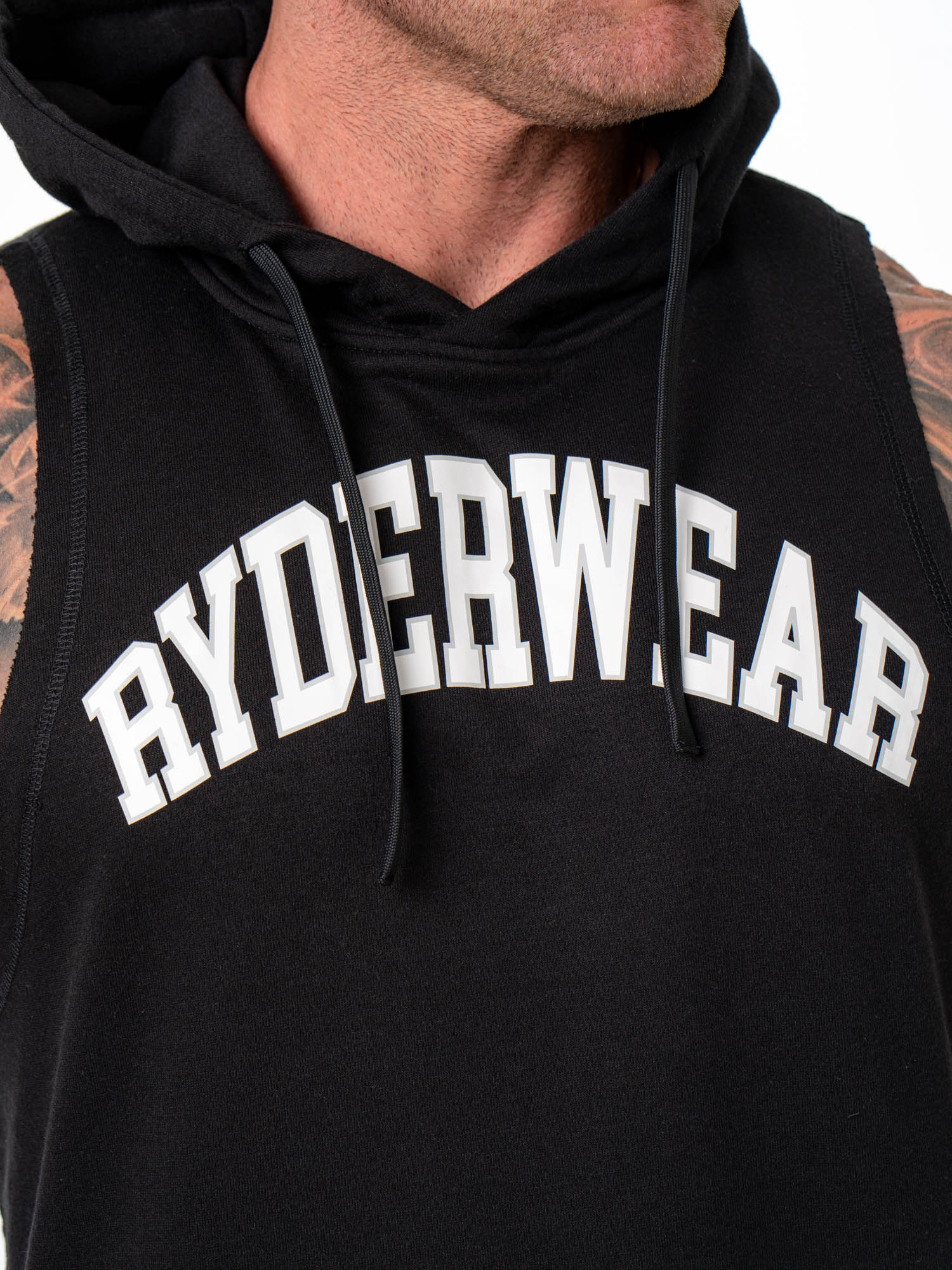 Stylish Black Collegiate Sleeveless Hoodie for Women & Men - Perfect for Gym, Workouts & Casual Wear