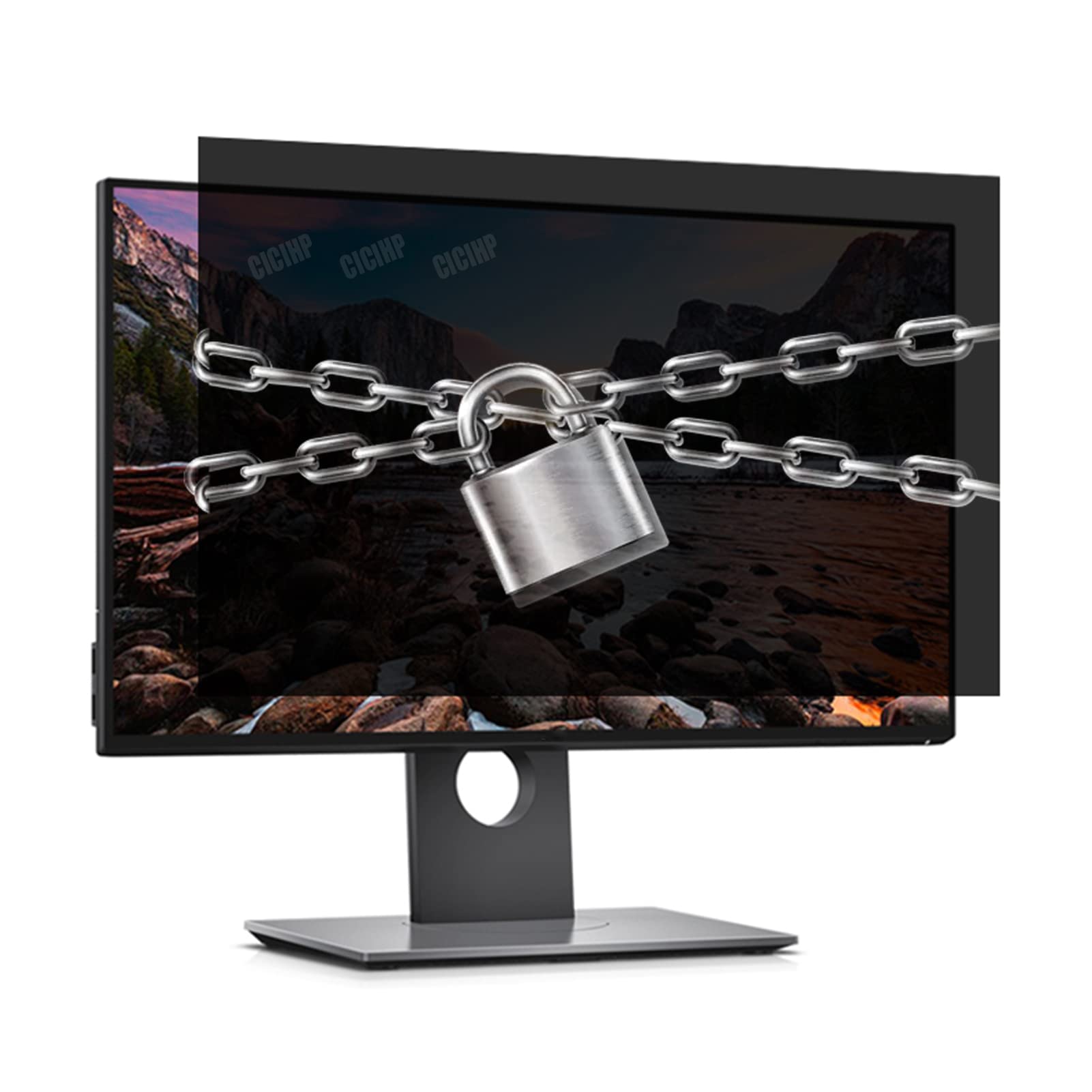 CICIHP 24-26 Inch Computer Privacy Screen Filter - Anti Glare Removable Screen Protector for Widescreen Desktop PC Monitors (16:9) - Eye Protection & Privacy for Office, Gaming & Home Use - Model 532299