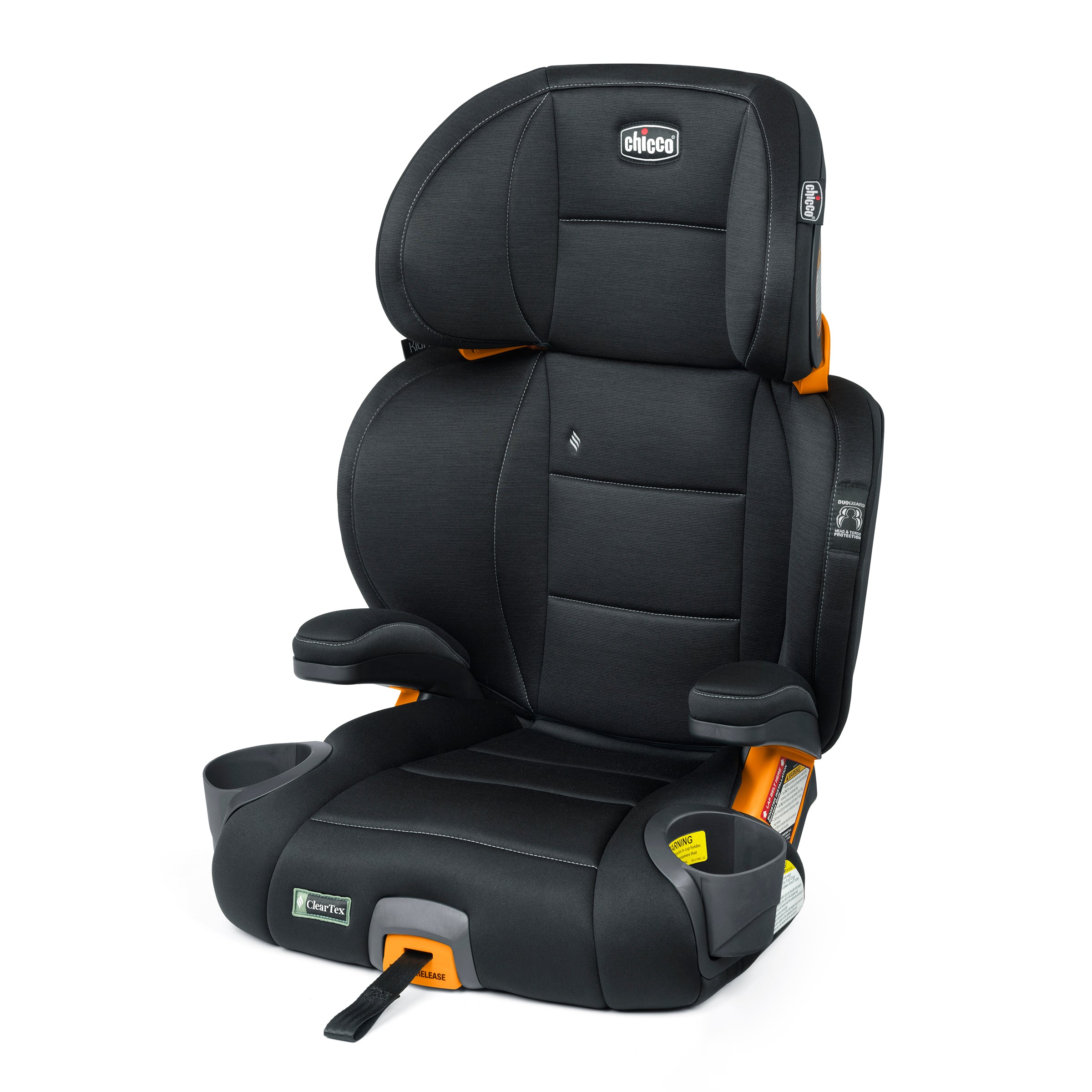 Chicco KidFit ClearTex Plus 2-in-1 Belt Positioning Booster Car Seat for Kids - Safe & Comfortable Convertible Car Seat for Toddlers - Ideal for School Drop-offs, Road Trips & Family Travel