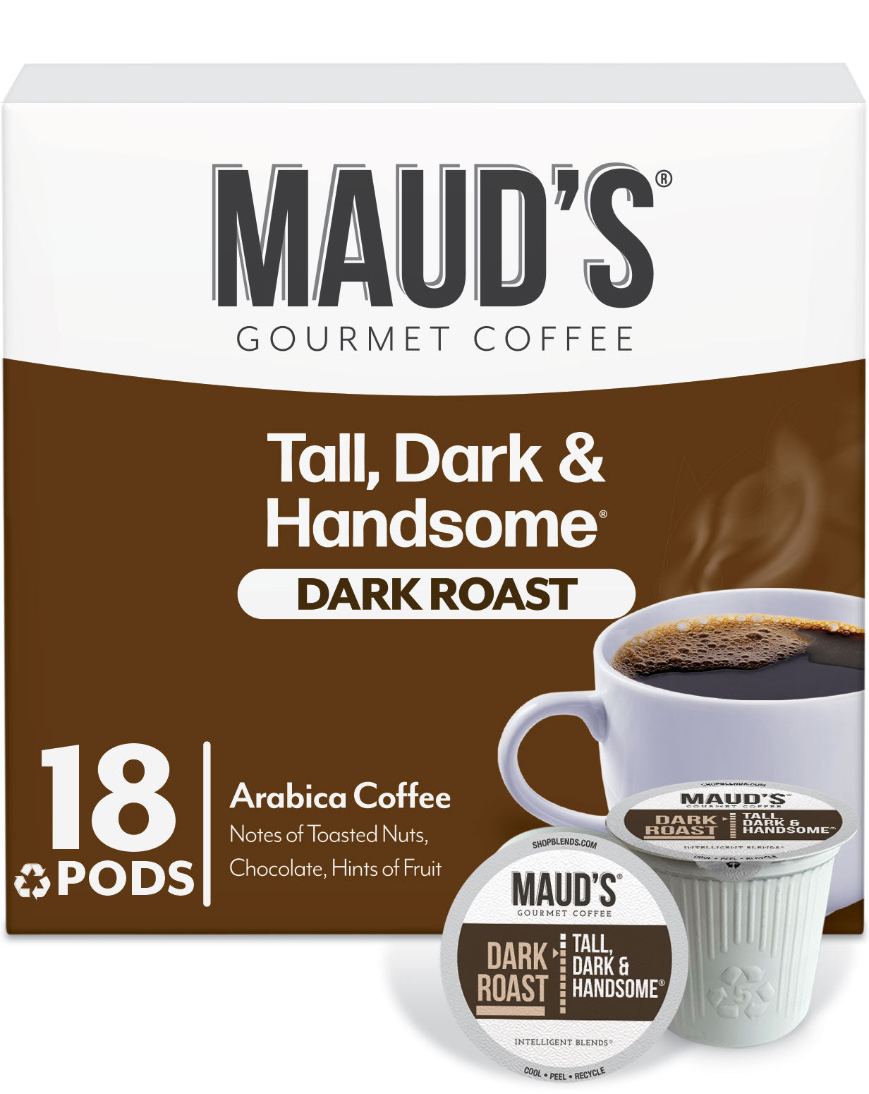 Maud's Premium Dark Roast Coffee Pods - 100% Arabica Single Serve Cups for Keurig Brewers | Perfect for Home, Office & Morning Energy Boost