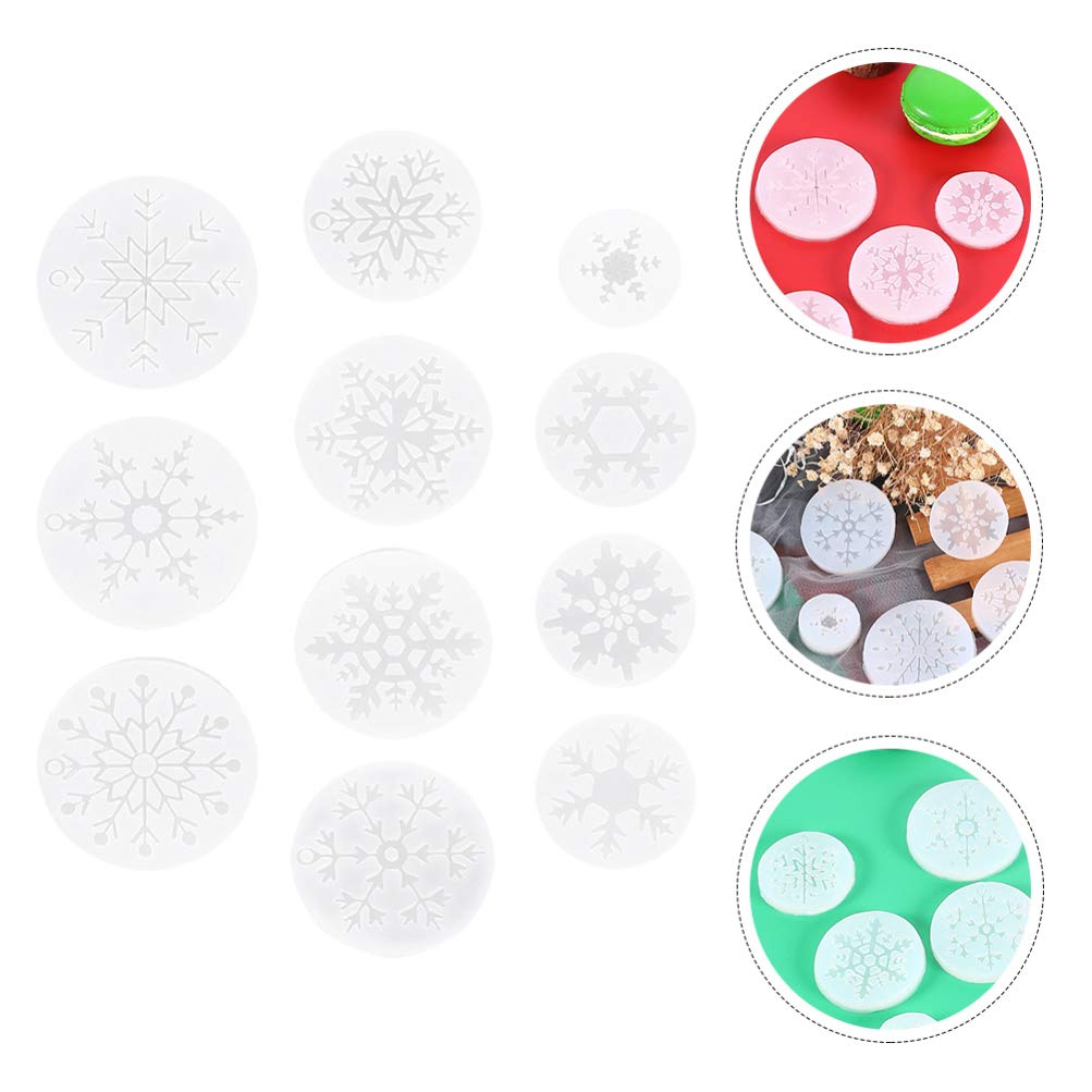 VOSAREA 11Pcs Snowflake Silicone Molds for Resin Casting, DIY Jewelry, Epoxy Coasters, Fudge & Pendant Making - Perfect for Christmas Decor, Craft Projects & Gift Making