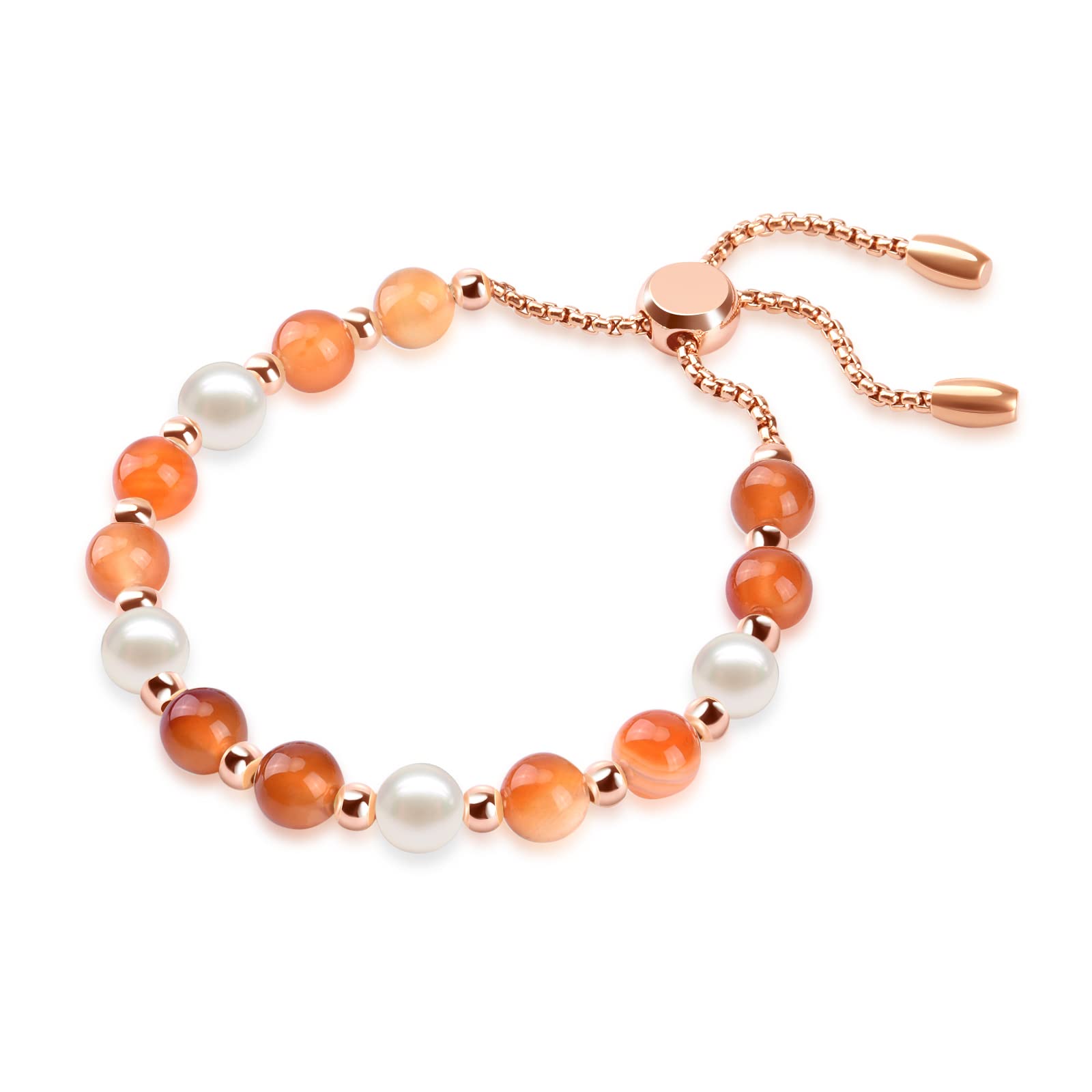 14K Gold Plated Natural Gemstone Beaded Bracelet for Women & Teen Girls - Elegant Friendship Jewelry Gift for Mother, Daughter, Sister & Best Friend | Perfect for Everyday Wear, Special Occasions & Gifting