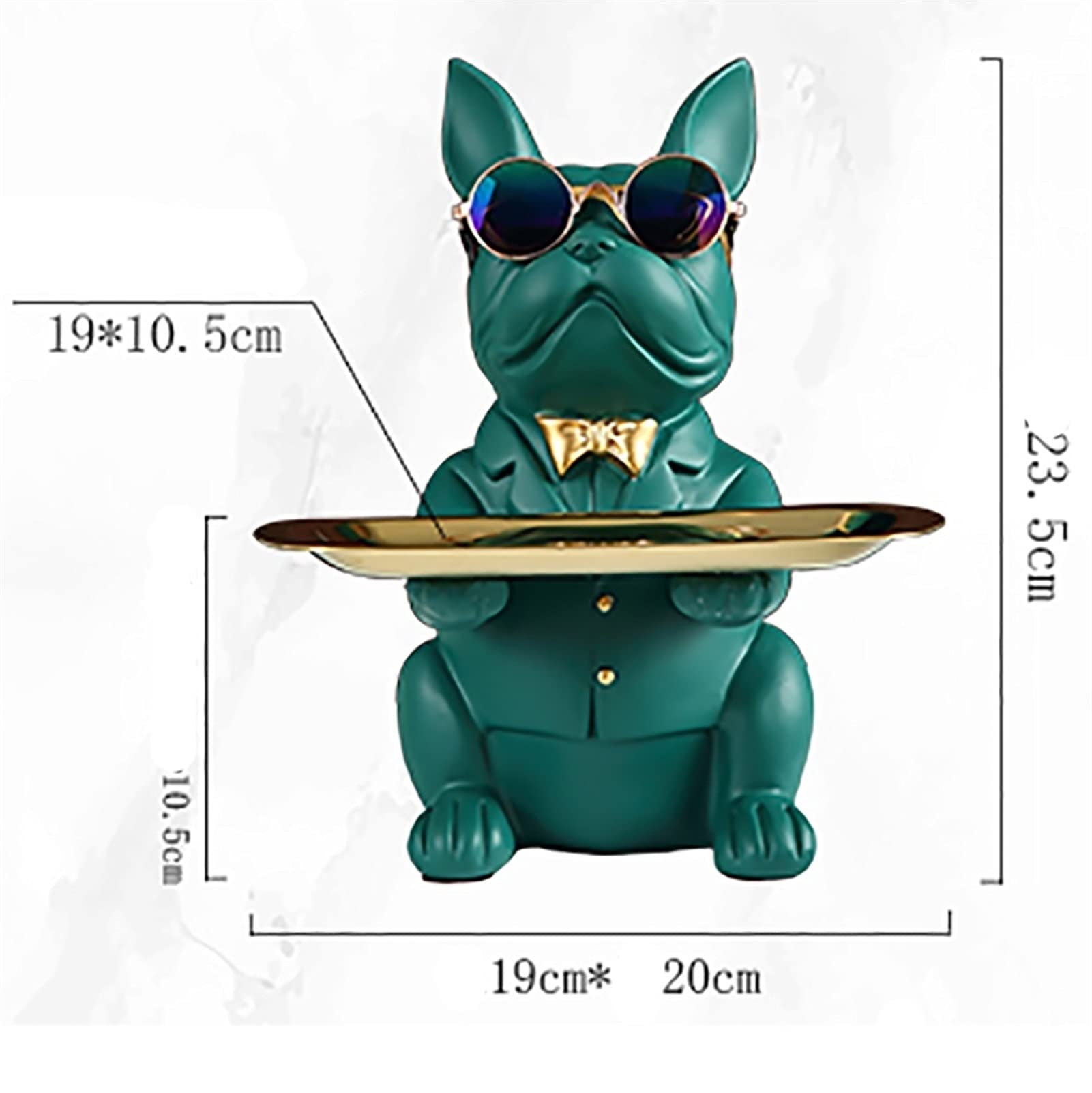Bulldog Key Storage Tray - Resin Dog Figurine & Multi-Purpose Organizer for Desk, Jewelry, Cosmetics | Creative Home Decor for Office, Living Room & Bedroom