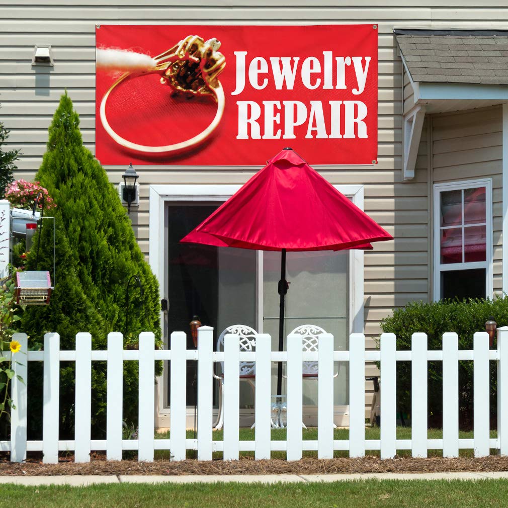Vinyl Banner - Multiple Sizes (60x144 Inches) for Jewelry Sales, Business Promotion & Outdoor Events - Weatherproof, Durable with 10 Grommets - Perfect for Storefronts, Yard Signs & Industrial Use