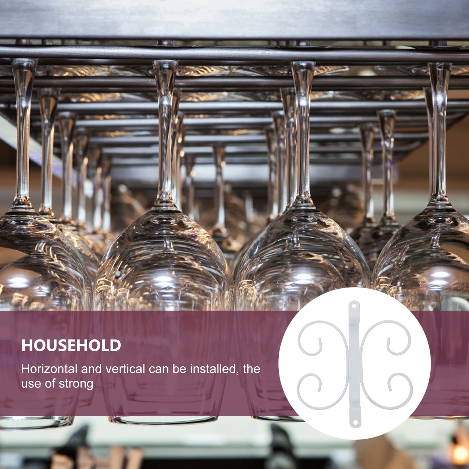 Hemoton Upside Down Cup Holder - 1Pc Stainless Steel Hanging Wine Glass Rack for Under Cabinet Storage | Perfect for Kitchen Organization, Bar Accessories & Space-Saving Home Decor