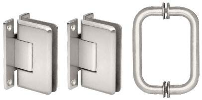 Polished Chrome CRL C0LS3CH Cologne 037 Hinge and Shower Pull Handle Set - Perfect for Bathroom Cabinets, Shower Doors & Home Renovation Projects