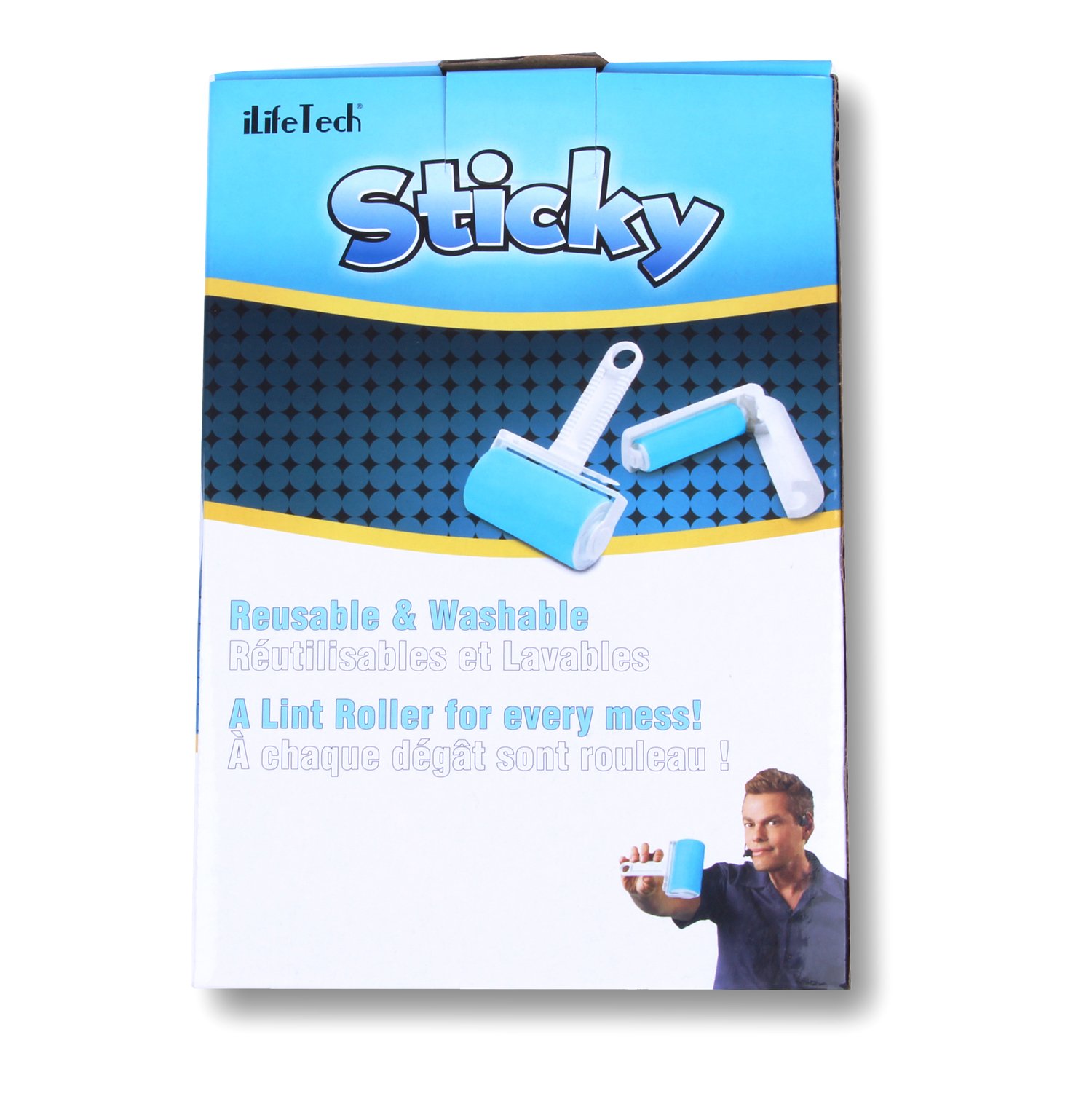 Reusable Sticky Picker Set - Lint Roller & Pet Hair Remover Brush for Clothes, Furniture & Car Cleaning (Blue) - Perfect for Pet Owners, Home & Office Use