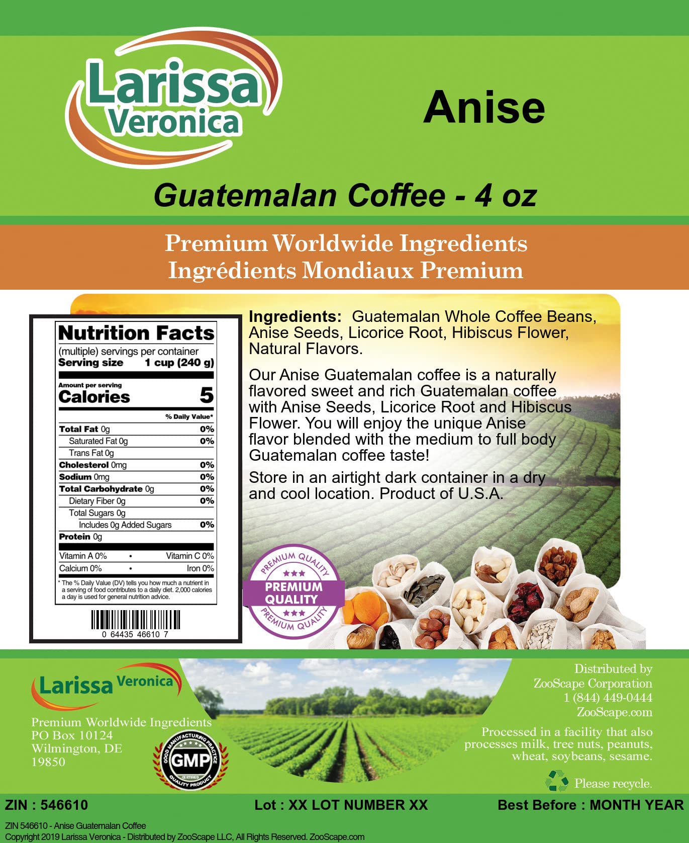 Premium Guatemalan Anise Coffee Beans - Gourmet, Naturally Flavored Whole Bean Coffee (4 oz) | Perfect for After-Dinner Brewing & Gift Giving