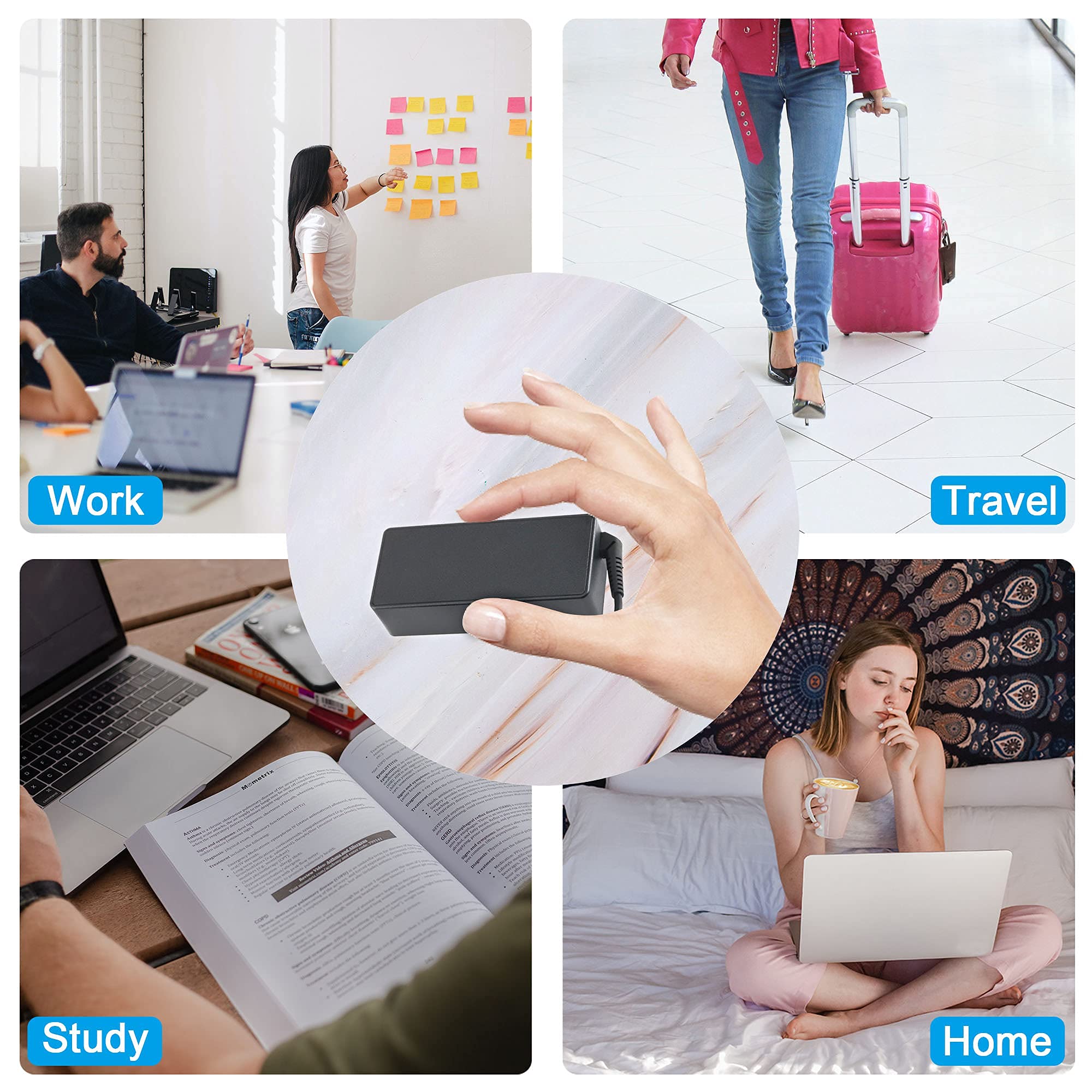 45W USB C Chromebook Charger Replacement - Fast Charging Type C Power Adapter for HP Dell Lenovo Asus Acer Google Chromebook - Perfect for Home, Office & Travel Use
