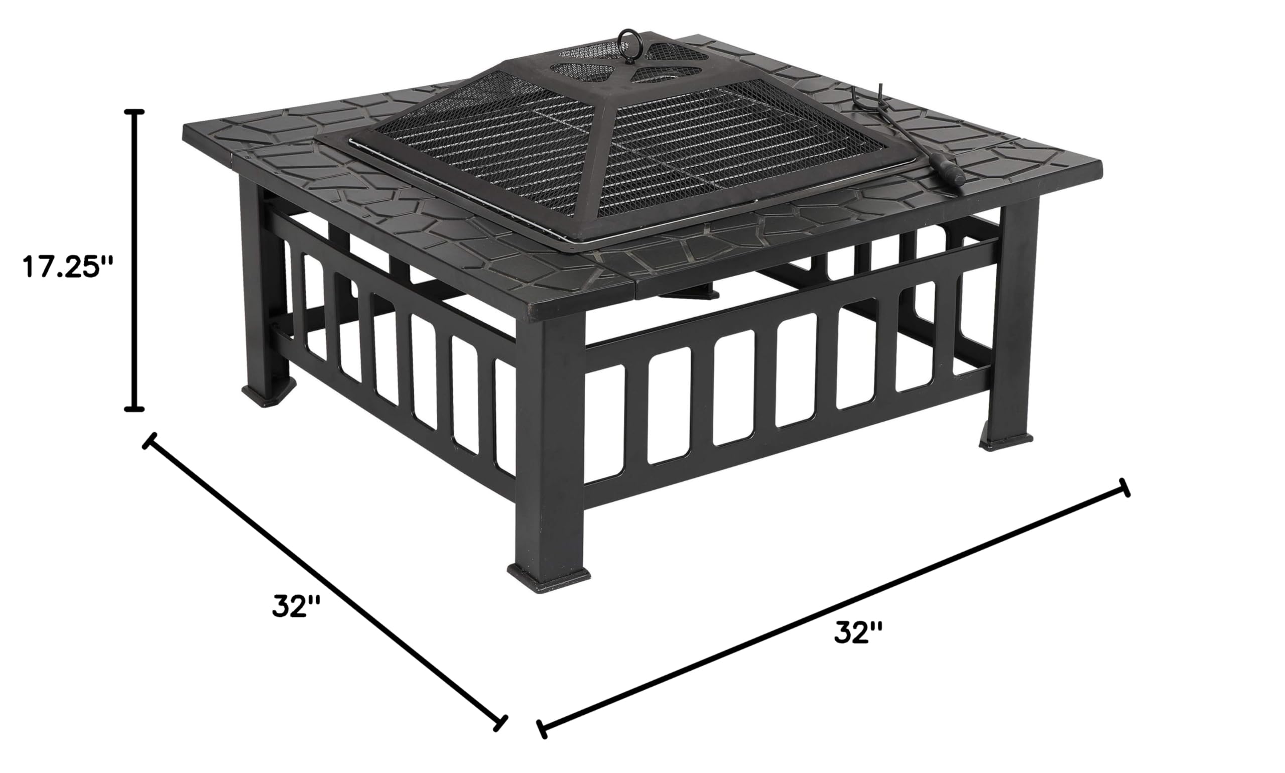 32 Inch Bronze Outdoor Fire Pit with Spark Screen & Waterproof Cover - Wood Burning Bonfire Bowl for Patio, BBQ, Camping, Picnic & Garden Use - Perfect for Backyard Gatherings and Cozy Evenings