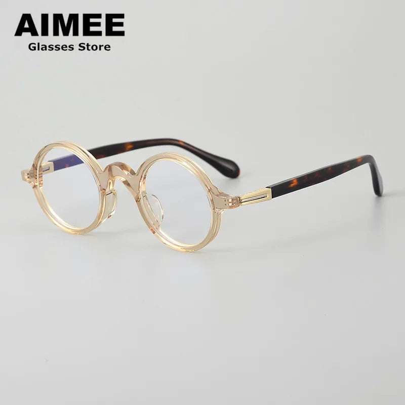 Aimee Women's Full Rim Round Titanium Acetate Eyeglasses 84203 - Lightweight & Durable Frame for Reading, Work & Everyday Use