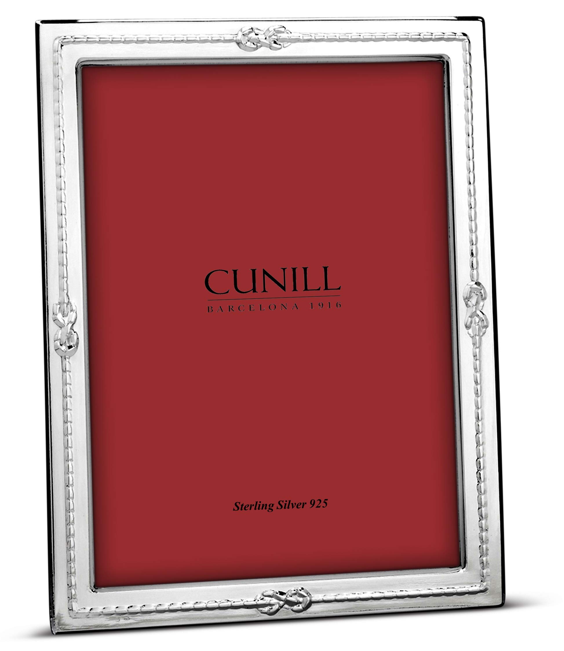 Sterling Silver Picture Frame .925 - 4x6 Inch Elegant Photo Display for Home, Office & Gifts - Cunill Knots Design