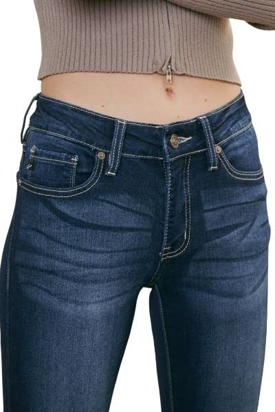 Kancan Women's Mid Rise Super Skinny Jeans KC7085DH - Stretch Denim Pants for Casual Wear & Night Out | Trendy Slim Fit Jeans for Women
