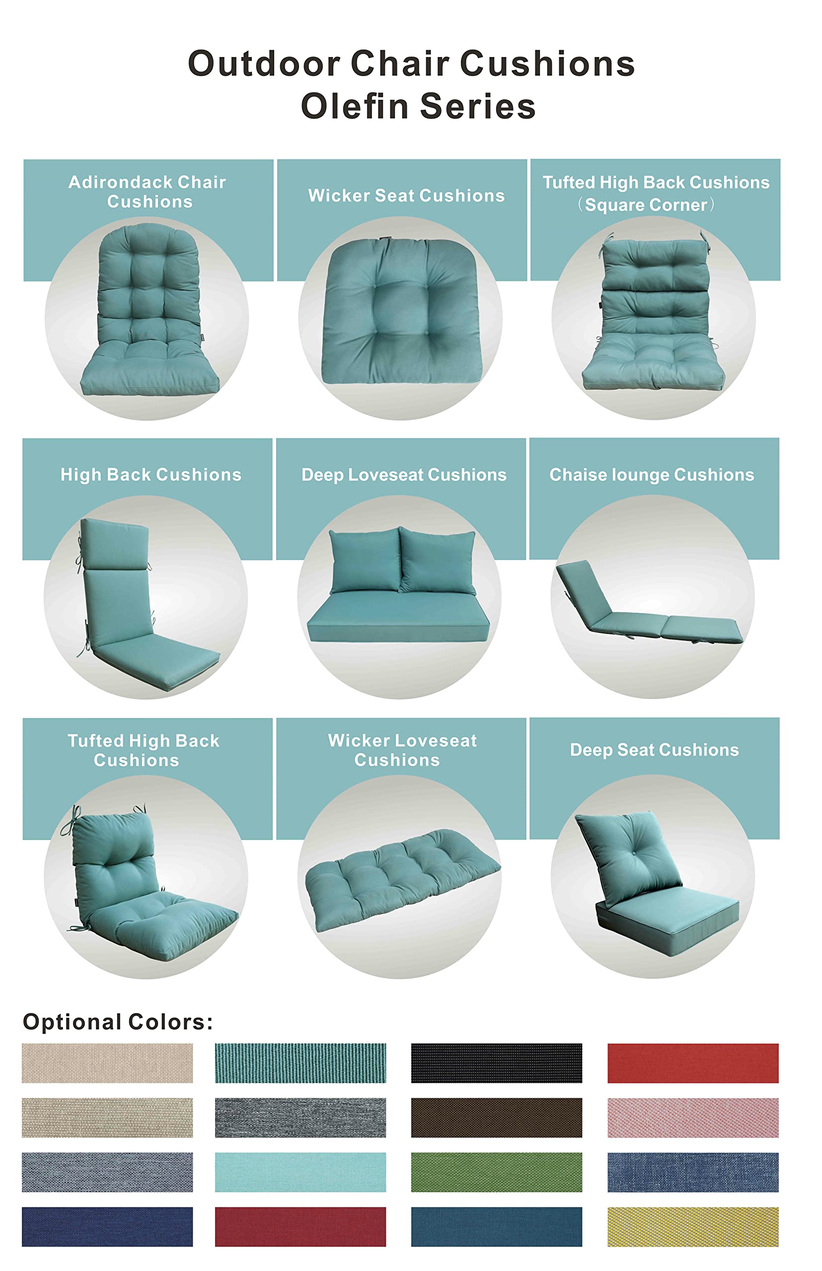 Premium BOSSIMA Patio Furniture Cushions - Deep Seat Loveseat Cushion for Indoor & Outdoor Use - Water-Resistant Blue Lake Design - Perfect for Deck, Garden, Poolside & Patio Lounging