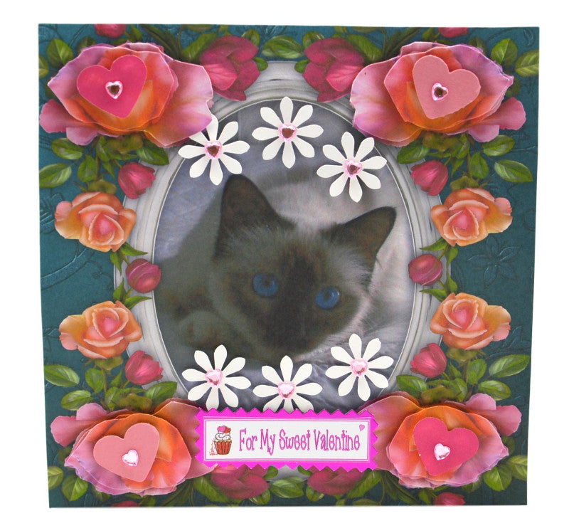 Handmade Valentine's Day Greeting Card with Birman Cat Design - Perfect for Romantic Gifts, Anniversaries & Special Occasions