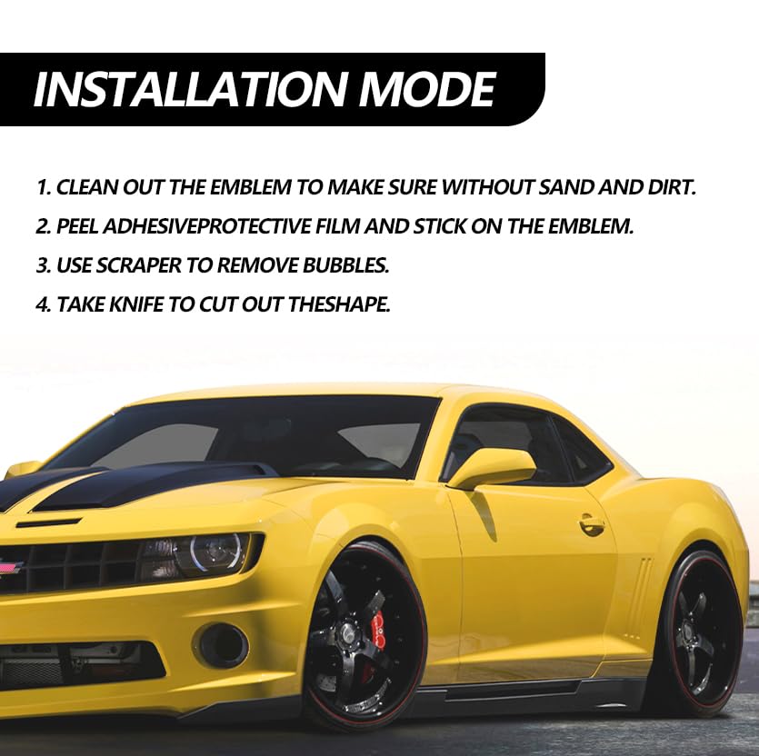 3PCS Matte Black Vinyl Car Wrap Emblem Overlay Kit - DIY Decals for Chevy Bowtie Logo & Universal Vehicle Emblems | Easy Installation, Durable Adhesive | Perfect for Car Customization, Auto Detailing & Personalization Projects