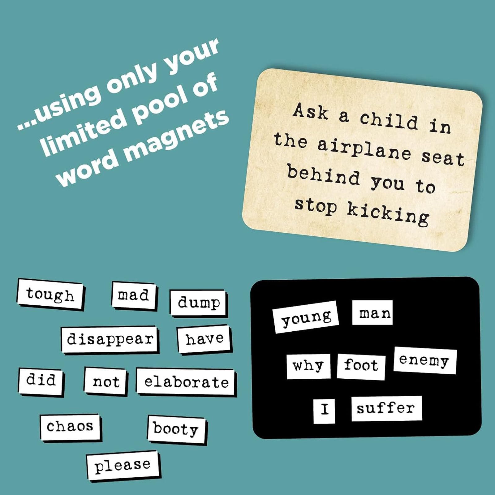 Ransom Notes Word Magnet Party Game - Fun Abducktion & Ridiculous Word Play for 3+ Players | Perfect for Family Game Nights & Social Gatherings