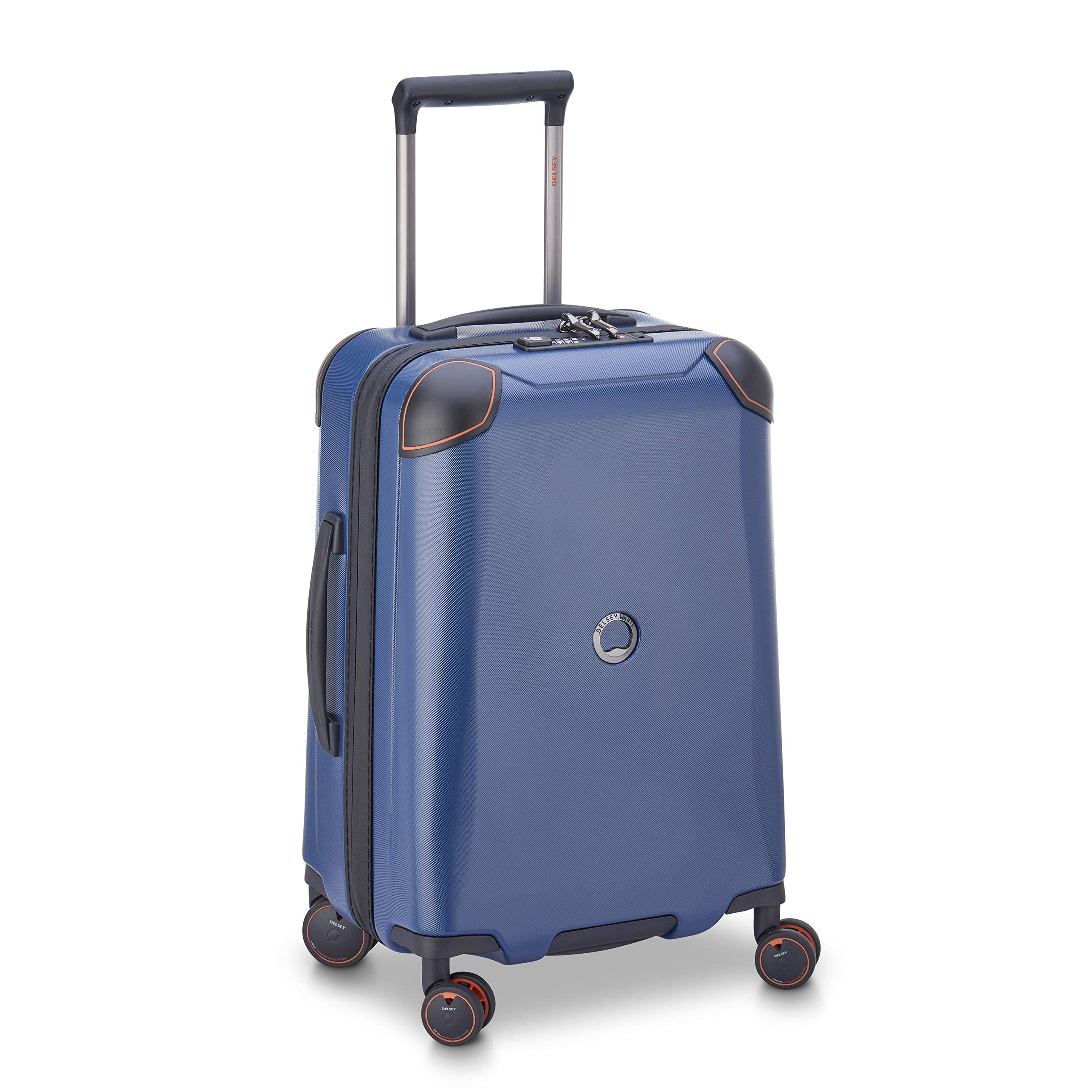 Delsey Paris Cactus Hardside Spinner Wheel Carry-On Luggage 19 Inch - Lightweight Durable Suitcase for Air Travel, Weekend Trips & Business (Navy Blue)