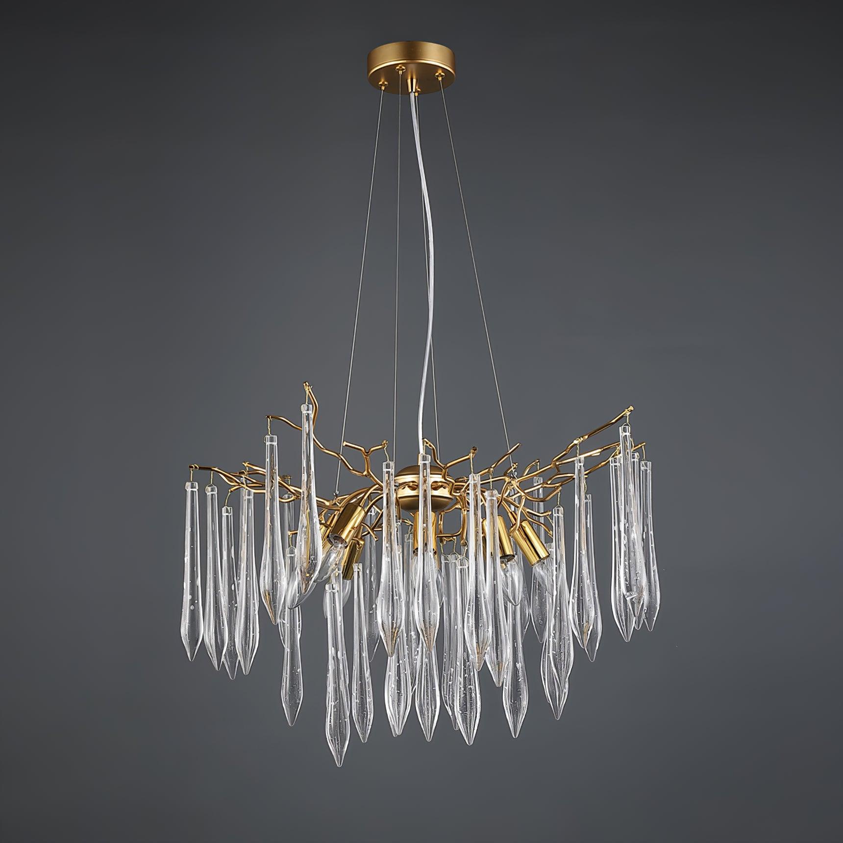 Aqua Funnel Chandelier - Modern Crystal Waterfall Ceiling Light Fixture for Dining Room, Living Room & Bedroom | Elegant Home Decor Lighting for Weddings & Events