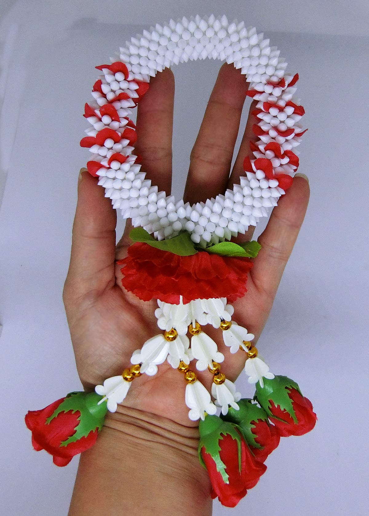 Handmade Thai Rose Jasmine Garland Fabric Flowers - 4