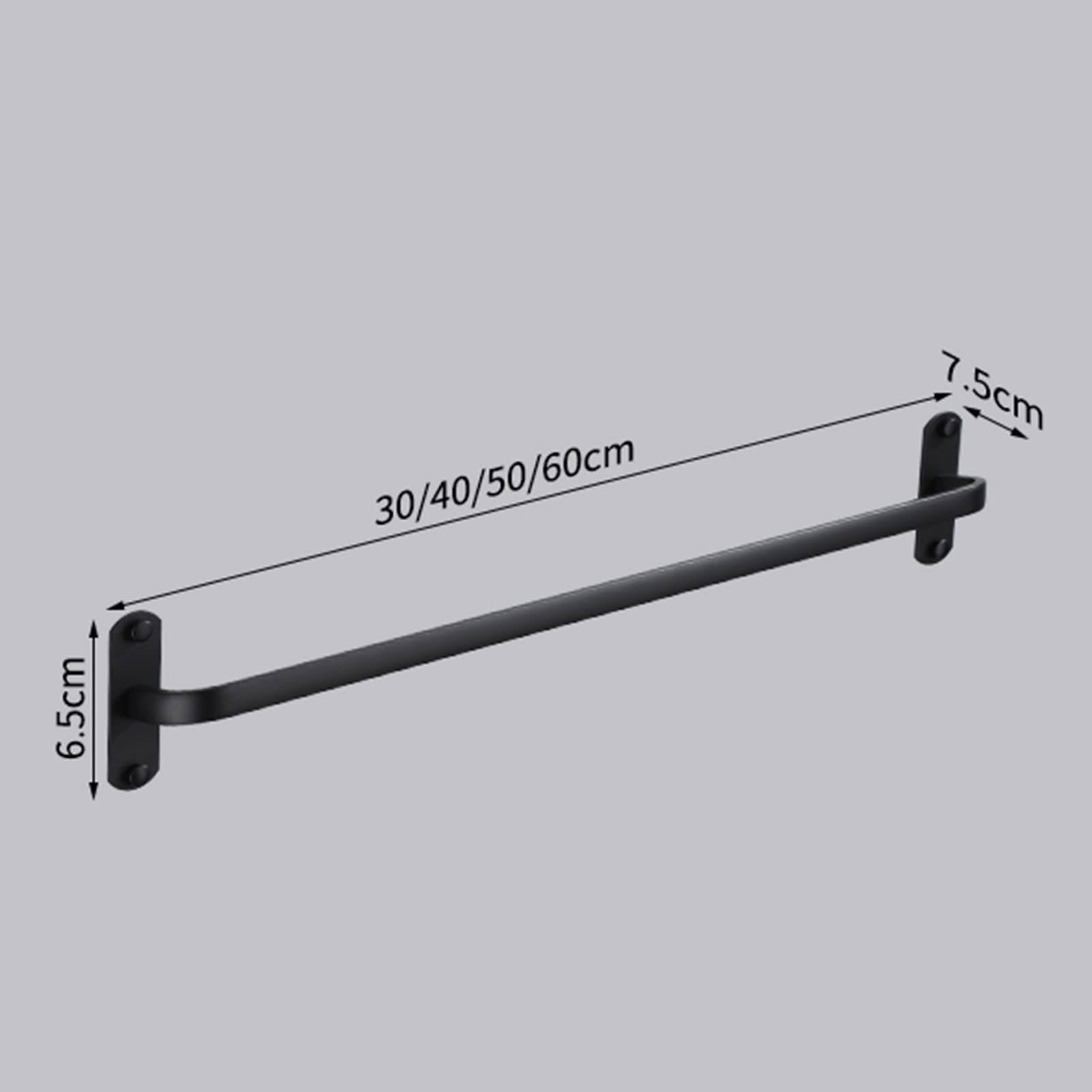 Black Space Aluminum Wall Mount Towel Bar - 30cm Single Bar Hand Towel Rack for Bathroom & Kitchen - Durable Dish Cloth Hanger & Bath Towel Holder (Perfect for Small Spaces & Modern Home Decor)