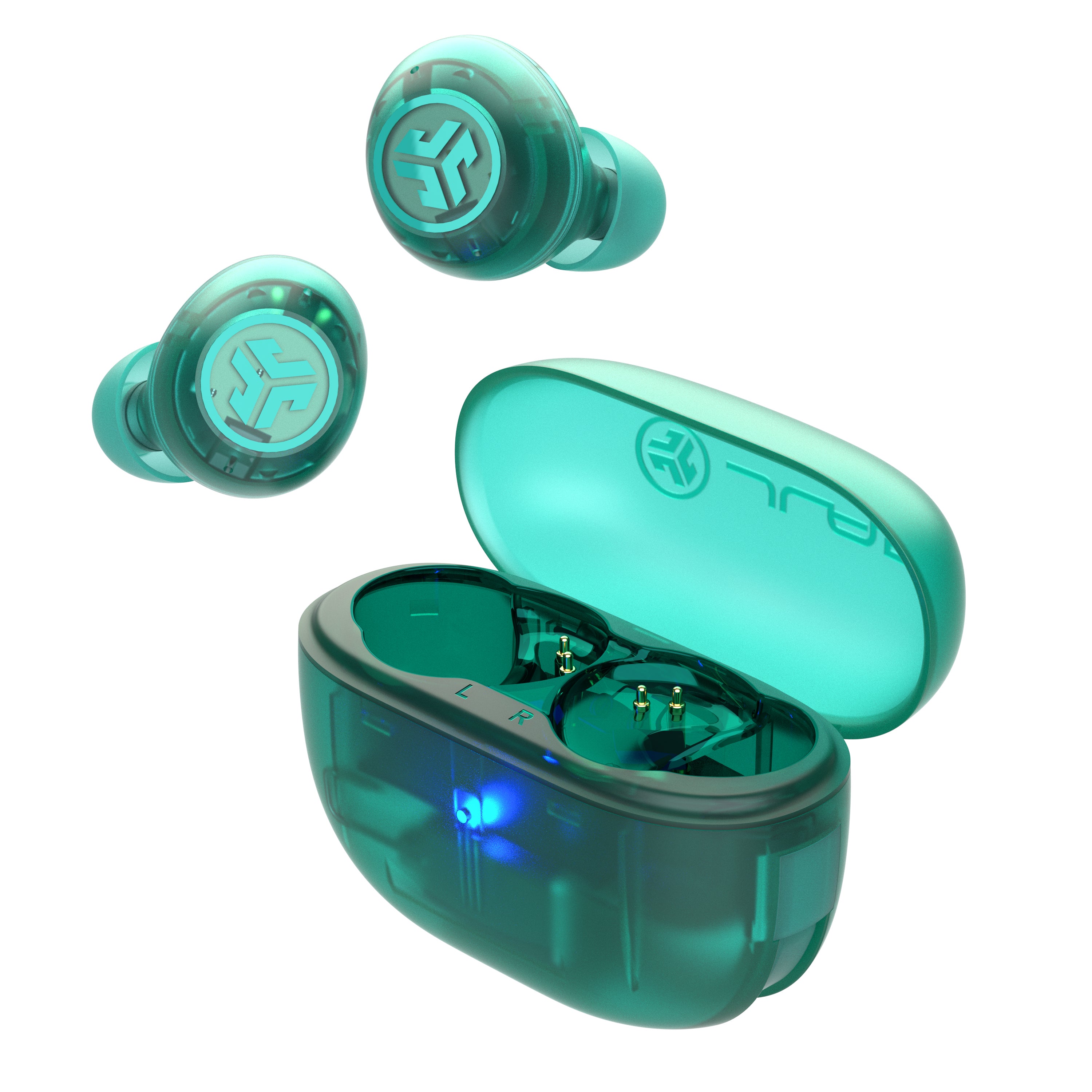 Go Pop ANC True Wireless Earbuds with Active Noise Cancellation - Transparent Teal Bluetooth Earbuds for Gym, Running, Workout & Travel | Crystal Clear Sound & Long Battery Life